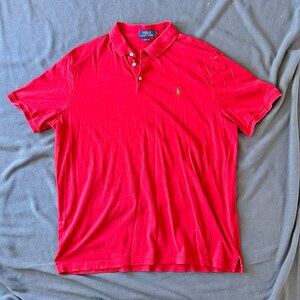 Men's Large Classic Fit Red Polo by Ralph Lauren